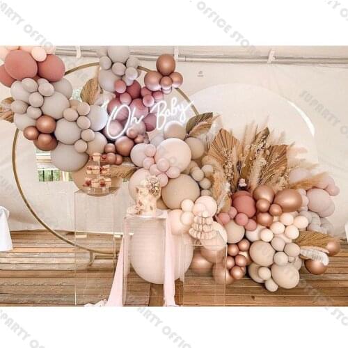 147pcs Double Dusty Pink Balloon Garland Kit Doubled Craem Peach Balloon Arch DIY Birthday Patrty Wedding Baby Shower Decoration