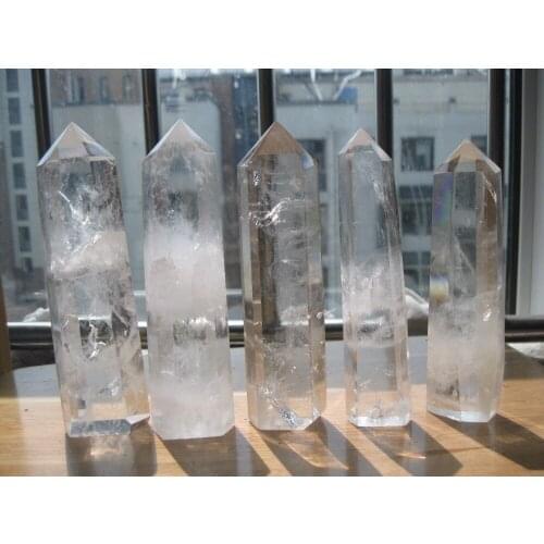 1520g(3.35lb) NATURAL Clear quartz crystal point healing 5pcs