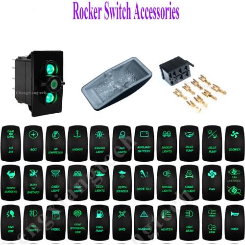 20Pcs / lot , Car Boat Marine 5 Pins ON OFF Green Led Light Bar Rocker Switch Base for Carling Arb Narva Rocker Switch