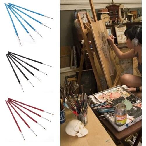 5Pcs Nylon Hair Brush Hook Line Pen Artist Watercolor Acrylic Painting Drawing Jul19_10