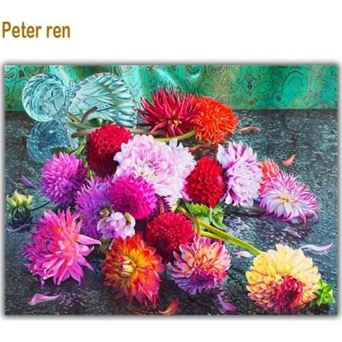 Peter ren 5D DIY Needlework Diamond Embroidery Diamond Painting Cross Stitch Flower Hyunju Full Drill mosaic Paintings Crafts