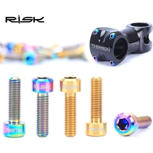 6Pcs/set Mountain Road Bike Bicycle Aheadset Headset Stem Bolt Screw Seat Post Clamp Seatpost Collar M5x16/18mm Allen Hex Head