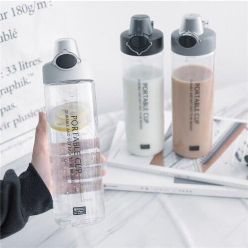 800ML Creative Elastic Cover Plastic Water Cup Simple Transparent Drink Water Bottle Sport Large Capacity Drink Bottle Portable