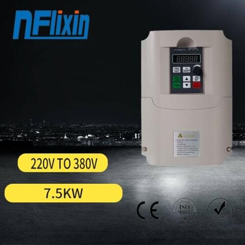 AC220V to 380V 7.5KW VFD Inverters & Converters, Variable Frequency Driver1Phase to 3 Phase, Universal Converter Inverter