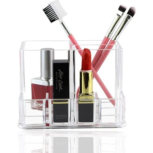 Multiple Grid Acrylic transparent Makeup Organizer Storage Box Drill polish lipstick Nail organizer Cosmetic Jewelry Box Holder