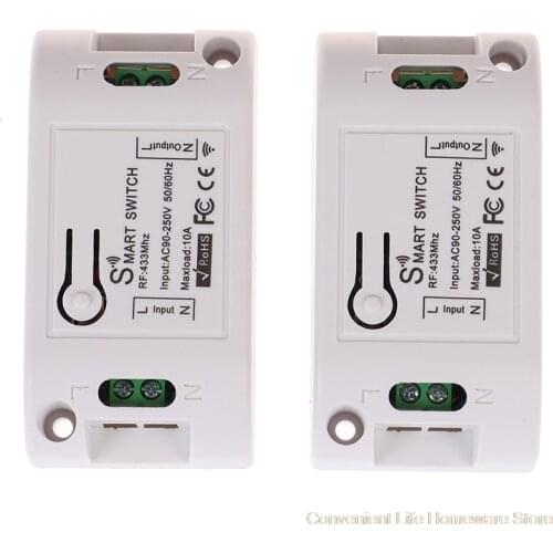 RF 433Mhz AC90-220V Receiver Smart Home Wifi Wireless Remote Control Switch Relay Smart Life/Tuya APP Works With Alexa Google