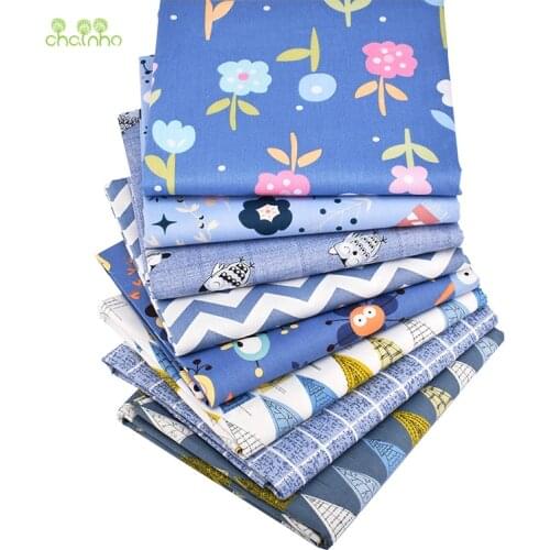 Chainho,8pcs/Lot,New Cartoon Series Twill Cotton Fabric,Patchwork Cloth,DIY Sewing Quilting Fat Quarters Material For Baby&Child