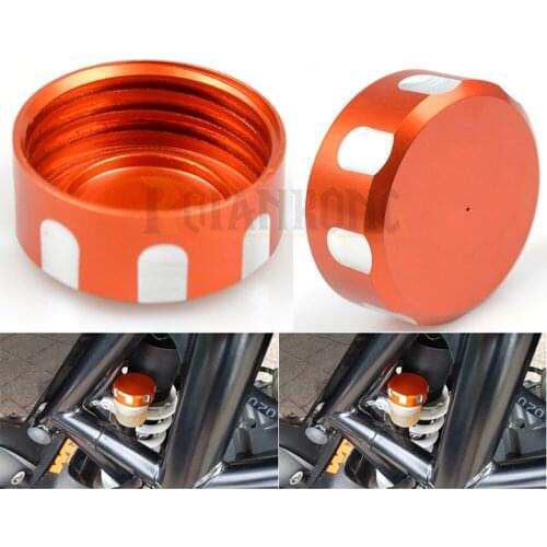 CNC Aluminum Motorcycle Orange Engine Rear Brake Pump Fluid Reservoir Cap Cover for RC 125 200 390
