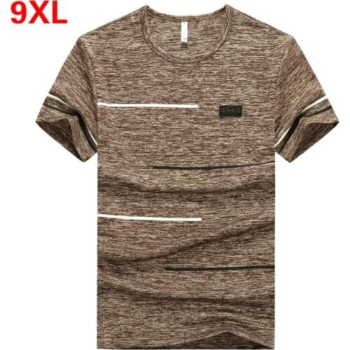 Plus size M~7XL 8XL 9XL Summer Brand Tops & Tees Quick Dry Slim Fit T-shirt Men sporting Clothing Big size Short sleeve t shirt