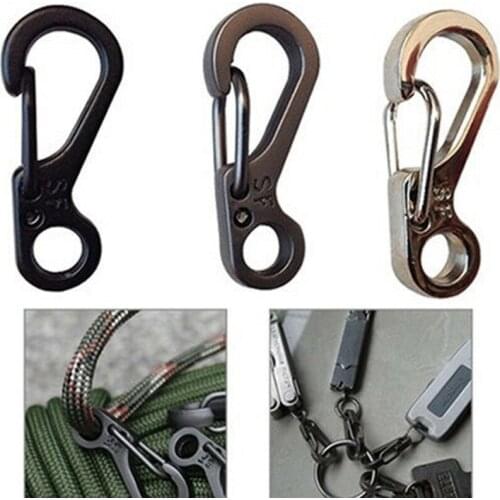 10Pcs/Set Carabiner Mini D-ring Buckle Stainless Steel Key Buckle Snap Spring Clip Hook Small And Light Outdoor Climbing Utility