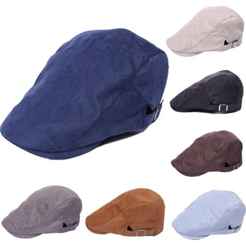 Classic Women Men Solid Twill Beret Cap Casquette Duckbill Baker Cabbie Flat Hat HATCS0083