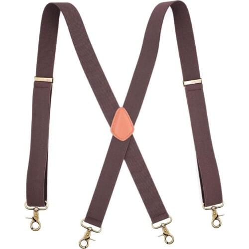 Retro bronze hook buckle strap suspender solid colors 3.5cm width for men women gifts