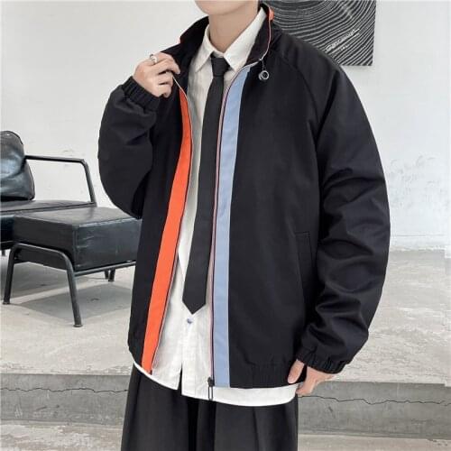 College style Patchwork Jackets Men Fashions Harajuku Windbreaker Male Loose Large Size High Street Hip Hop Print Green coats