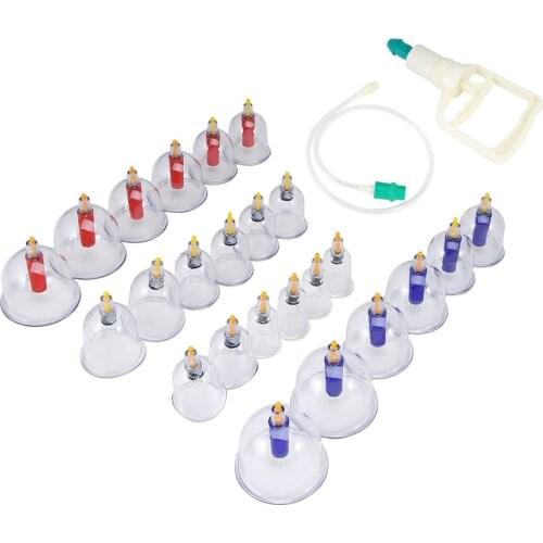 24 Cups Medical Vacuum Cans Therapy Cellulite Suction Cup Back Body Massage Relax anti-cellulite massager