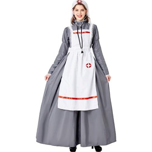 New Arrival Nurse Florence Nightingale Cosplay The Lady With The Lamp Costume Halloween Costume For Women