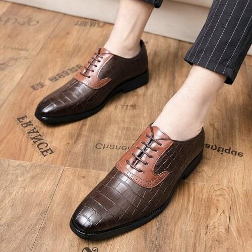 New Luxury Designer Dress Prom Wedding Shoes For Men British Vintage Lace Up Loafers Zapatos De Hombres Serpentine Shoes