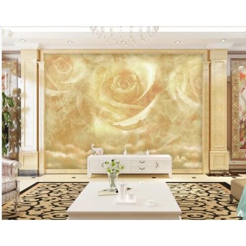 Wallpaper for walls 3 d for living room European art TV background wall marble mural