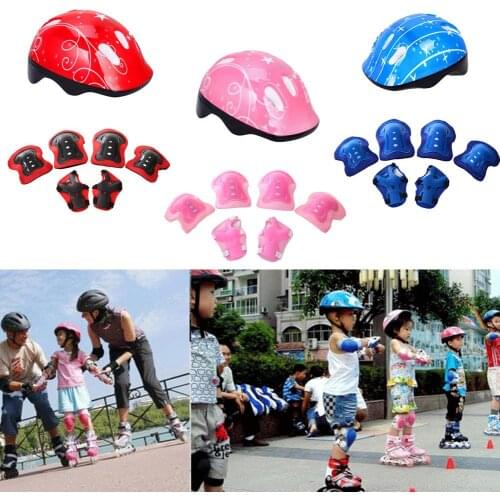 Outdoor Bicycle Helmet Kneecap Elbow Wrist Guard Support Skateboard Riding Set