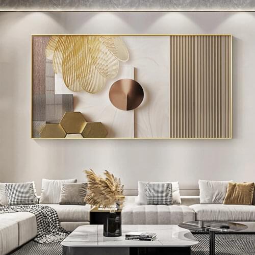 Luxury Wall Art Modern Minimalist Abstract Gold Poster Prints Nordic Decoration Canvas Painting Pictures for Living Room Decor