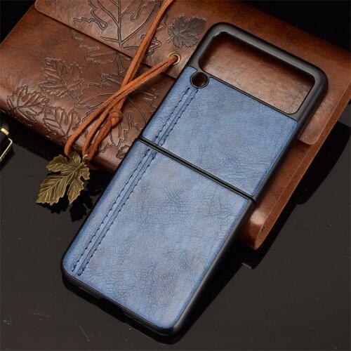 Luxury PU Leather Case for Samsung Galaxy Z Flip 3 Cover Vintage Route Shockproof Shell for Samsung Galaxy Z Flip 3 Case
