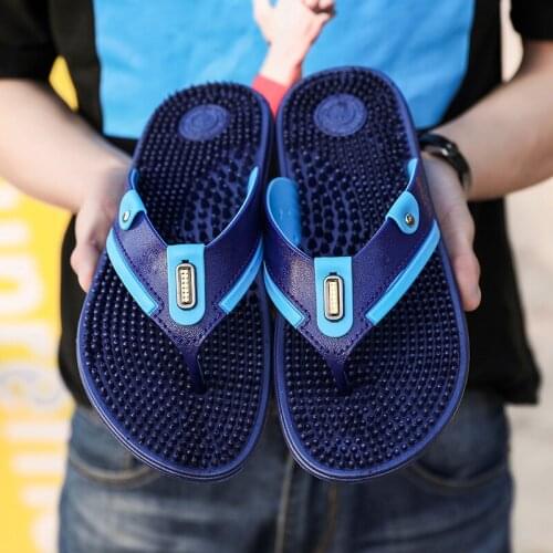 ZEEKSON Summer Non-slip Outdoor Outdoor Sandals Male Rubber Beach Lightweight Wear-resistant Breathable Soft Bottom Flip Flops