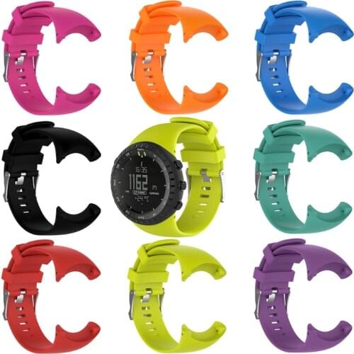 Silicone Replacement Wrist Band Strap For Suunto Core All Black Sports Watch