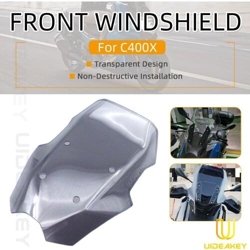 For BMW C400X 2019 2020 2021 Motorcycle Front Windshield Windscreen Glass Windshield Deflector Protector Wind Screen Accessories