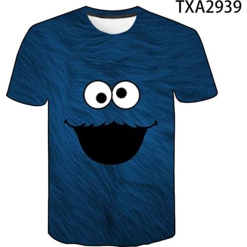 Streetwear Summer Cookie Monster Party Printed 3D T Shirts Casual Men Women Children Cool Short Sleeve Boy Girl Kids Cotton Tops