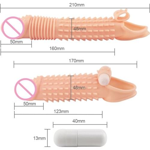 Reusable Penis Enlargement Vibration Condoms for Men Realistic Male Enlargement Penis Cock Sleeve Sex Toys Adult Sex Products 18