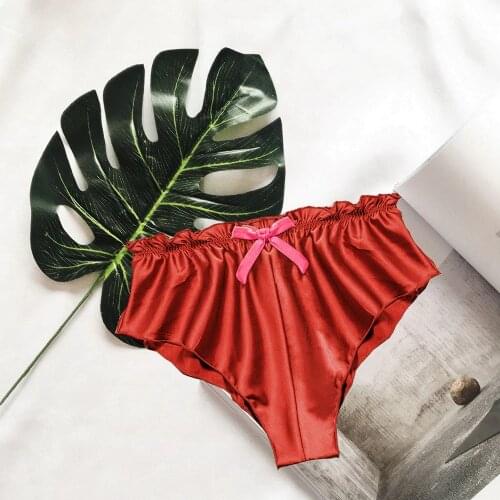 Women panties Sexy Lingerie Silk Satin Sexy Flowers Floral Lace Pajamas Underwear Underwear Shorts High Waist Plus Size Briefs