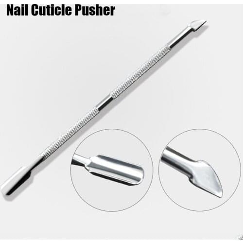 1PC Polish Nail Cuticle Pusher Stainless Steel Double Ended Dead Skin Remove Cuticle Nail Art Tools Pedicure Manicure Push