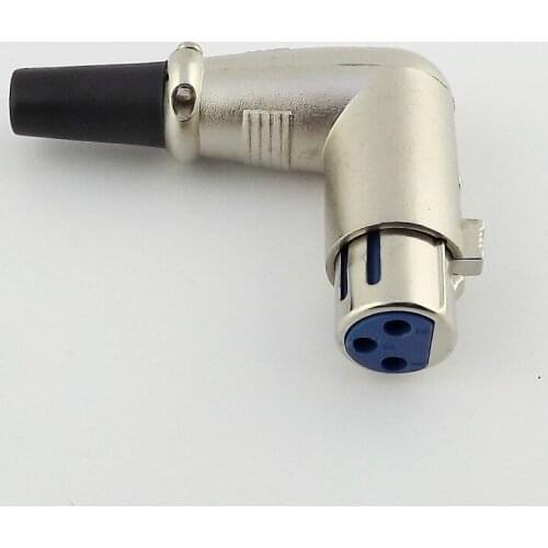 10pcs Metal 3 Pin XLR Female Right Angle Microphone Balanced Connector Cord Adapter