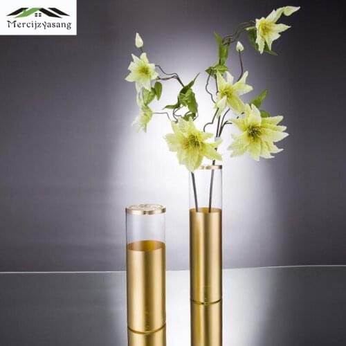 2Pcs/Lot Flower Vases Table Glass Vase Plant Dried Floral Holder Flower Pot Road Lead for Home/Wedding Corridor Decoration G179