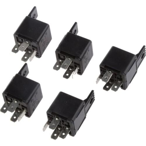 5pcs 12V 30A Relay 4-Pin Connector Light Switch Control Car Accessories