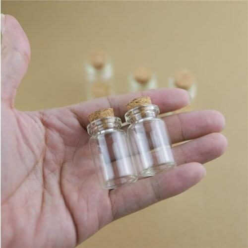50 Pieces 22*35mm 7ml Small Glass Bottle Cork Stopper Tiny Storage Glass Jars Transparent Empty Glass Mini Vial Bottle