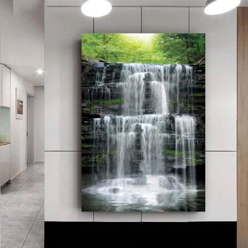 Waterfall Landscape diy 5d Diamond Painting Cross Stitch Diamond Embroidery Mosaic Full Drill Square Decoration natural A1796