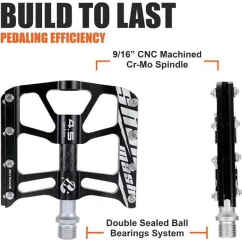 SHANMASHI Aluminum Foot Nail Carbon Fiber Tube Foot Pedals Mountain Bike 3 Bearing Anti-skid Rear Pedals Bicycle Accessories