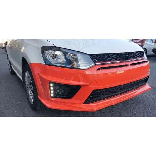 PP Material Wide Body Kits Front Rear Bumper lip Spoiler for VW Polo to golf style 2010-2017