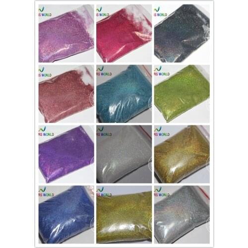12 Finest 0.05mm 002 size holographic Color smallest Size Glitter Powder for nail,tatto art decoration DIY dust
