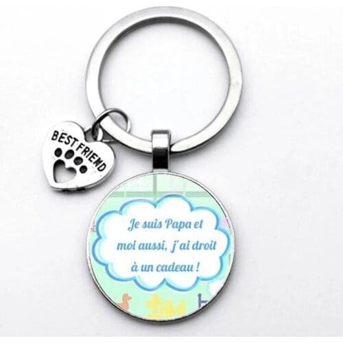 I Love Dad Keychain My Dad Is A Super Hero Pendant Glass Key Ring Fathers Day Best Gift