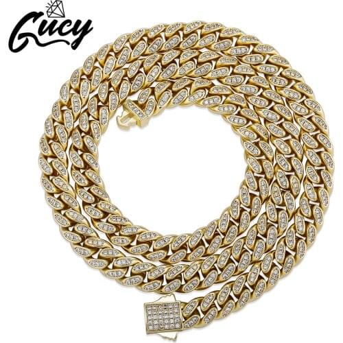 GUCY 8mm Cuban Punk Solid Cubic Zirconal Link Chains Necklaces for Men Luxury Fine Jewelry Wholesale Gift
