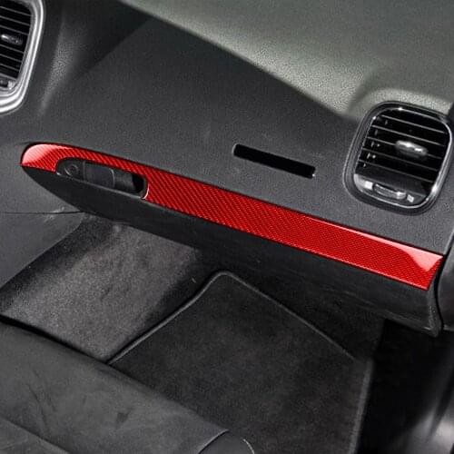 Carbon Fiber Cover Interior Main Drive Door Red Armrest Remoulded Black Sticker Smooth Touch Storage Box For Dodge Charger 2011