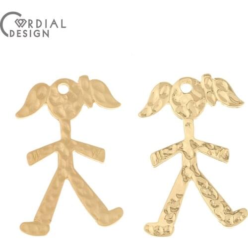 Cordial Design 100Pcs 22*35MM Jewelry Accessories/DIY Making/Charms/Girl Shape/Hand Made/Pendant/Necklace Findings & Components