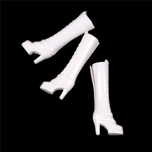 3 Pairs/lot White Doll Long Shoes Fashion Cute Assorted Shoes For Doll Accessories Fashion Original
