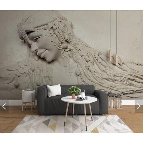 Nordic Embossed Sculpture Beautiful Sex Girl Photo Wallpaper Wall Mural for Living Room Contact Paper Wall Papers Roll Murals