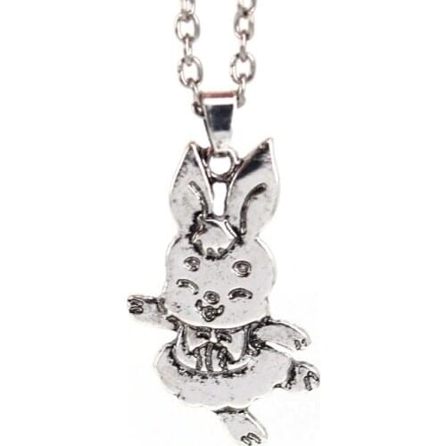 Hzew dancing rabbit pendant necklace cute rabbit necklace