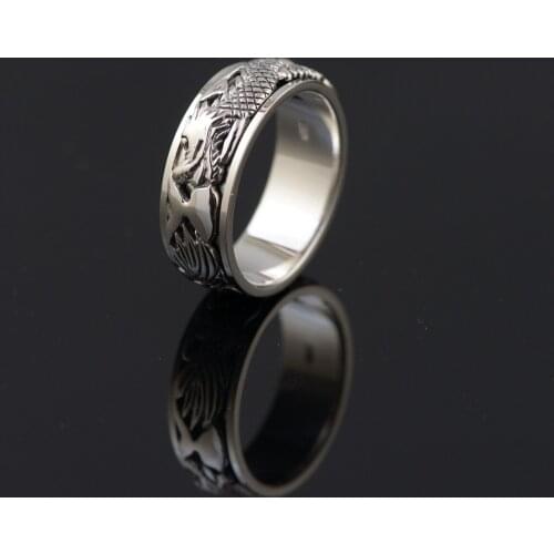 Emperor Wholesale Jewelry Line S925 Pure Silver Thai Silver Craft New Ring Personality Dragon Male M2018y To Give Gifts
