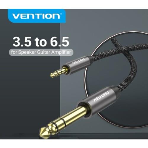 Vention 6.5 to 3.5 Jack Aux Cable Adapter for Speaker Guitar Amplifier TRS Audio Cable Jack 3.5mm to 6.5mm Audio Cable Auxiliar