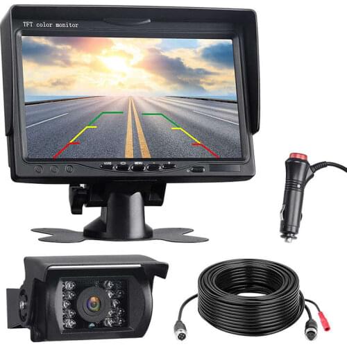 Quality Backup Camera Kit, 7 inch Lcd Rear View Monitor With Ip67 Waterproof Night Visible Back Up Rearview Reverse Cam For Truc