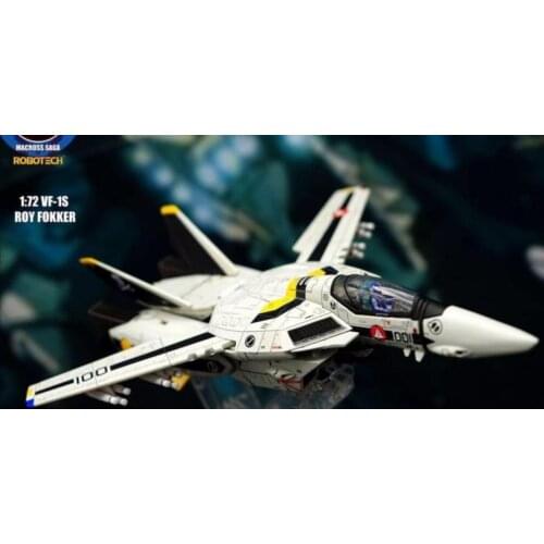 KC 1:72 Macross Series VF-1S Captain Fokker Yellow Black Skeleton Machine Reprint Fully painted and completely deform